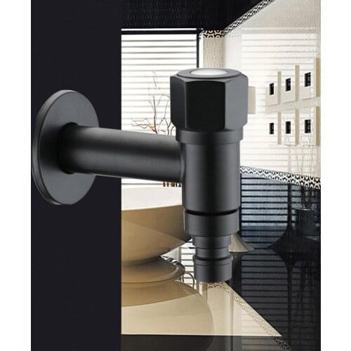 Washing Machine Faucets Wall Mounted Bibcock Black Finish Copper Outdoor Garden Faucet Washing Machine Tap Small Taps