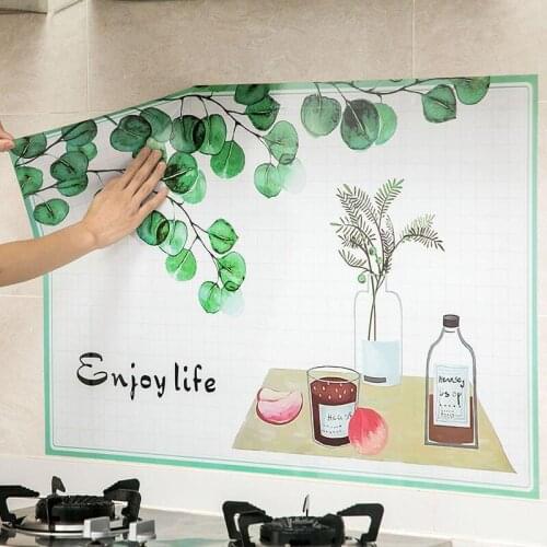 Kitchen oil-proof stickers, household cabinets, high temperature range hoods, ceramic tile self-adhesive waterproof wallpaper