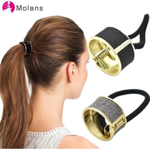 Molans Metal Hair Ties Ponytail Cuff Hair Holder Retro Fashion Women Hair Accessories New Hair Ring Elastic Hairband Headwear