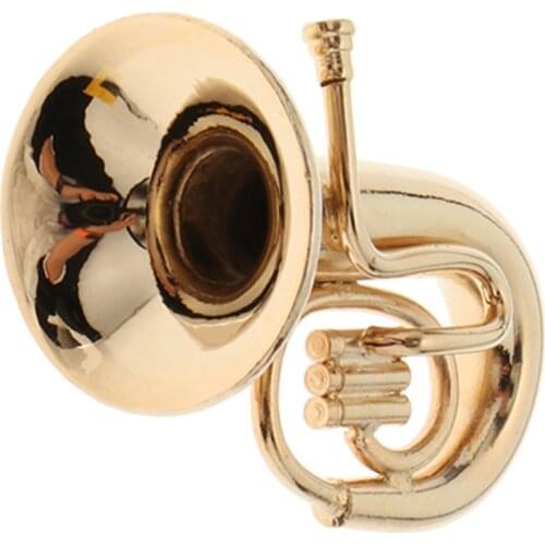 1:12 Dollhouse Miniature Tuba Toy Gift, Realistic Music Instrument Model Crafts, Home Office Desktop Shelf Decor