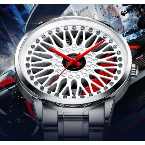 NIBOSI Men Car Wheel Watch Sport Waterproof Mens Watches Custom Design Rim Hub Creative Quartz Wristwatches Relogio Masculino