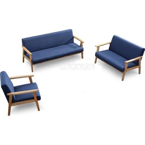 Living Room Sofa Set Modern Design Cotton Solid Wood Frame Single/Double/Four Person Sofa Combination Set Home Furniture