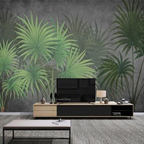 Custom Mural Wallpaper 3D Nordic Tropical Plants Green Leaf Oil Painting Living Room TV Sofa Bedroom Home Decor Papel De Parede