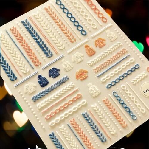 Newest pro-104 3D nail manicure back adhesive DIY decal decoration design nail sticker