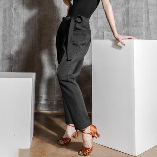 2021 New W695 black Latin Dance Dress Women Latin Dance Trousers for Ballroom Samba Tango Chacha Performamnce Dancing Pants