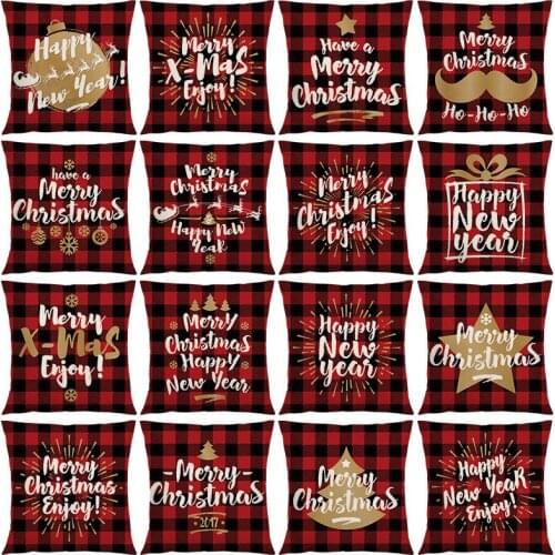2021 New Pillowcase Merry Christmas Red Color Series Custom Decorative for Living Room Bedroom Offic Car Cushion Cover Gift