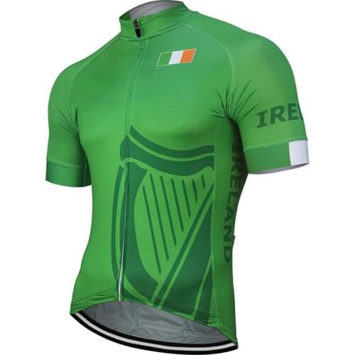 2019 Team Ireland New Summer Cycling Jersey Customized Cycling Wear Bike Road Mountain Race Tops Racing clothing Green