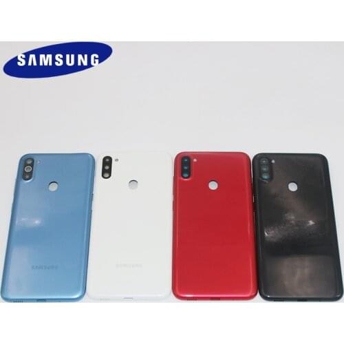 New Original Samsung Galaxy A11 A115 A115F Back Cover Battery Door Housing Repair Rear Case Replacement Parts With Camera Lens