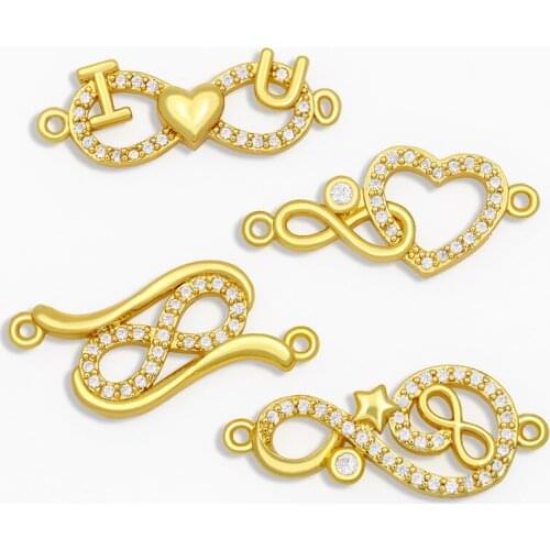 OCESRIO DIY Pendant CZ Copper Buckle Clip LOVE Charms Decoration For Hand Made Chains Bracelet Jewelry Making Supplies chma015