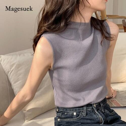 Sexy Knitted Womens Top Summer Tank Top Women Solid Camisole Slim Corset Top Female Sleveless T-Shirt Vest Camis Casual 13122