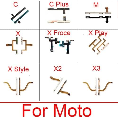 Volume Power Button Flex Cable For Motorola Moto M C X2 X3 X Play Plus Style Force Side Key Butoon Flex Ribbon Repair Parts