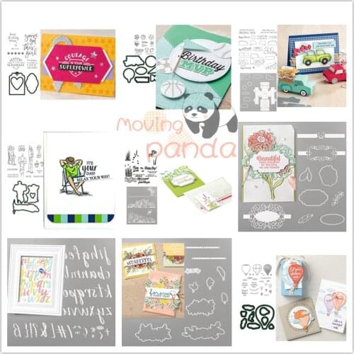 Letter Flower Pattern Stamp And Metal Cutting Die Set Template For Scrapbook DIY Photo Album Card Gift Embossing Craft Knife Die