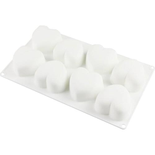 8 Cavity Diamond Love Heart Silicone Mould Cake Decorating Tools Love Heart Cake Mold Bakeware Form for Soap Mousse Pastry Tools