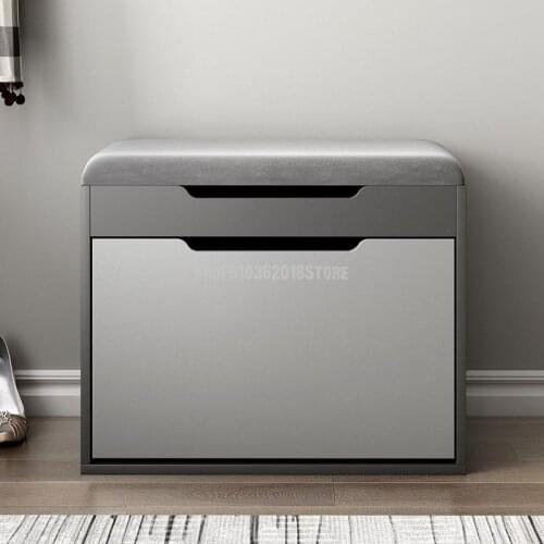 Nordic Shoe Changing Stool Simple Modern Small Family Door Sitting Shoe Cabinet Flip Bucket Shoe Wearing Stool Storage Stool
