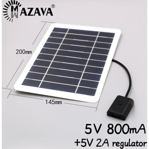 Solar Panel 5V 800mA 4W Battery USB Powerbank Solar Cell Charger Mobile Phone Waterproof Charge Power Bank for Phone