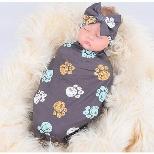 Baby Boy Girl Sleeping Bag Knotted Cap Set Newborn Cocoon Wrapped Cotton 0-3 Months Blanket Wrapped Sleeping Bags