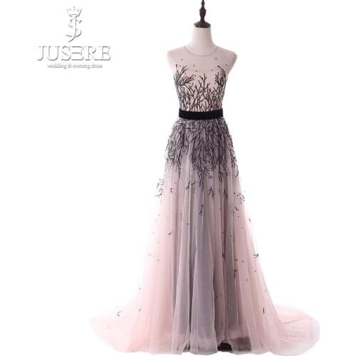 Slim Champagne Black Beading Tank Illusion Belt Sash Full Beads Lining Strapless Floor Length Train Tiny Prom Evening Dress 2018