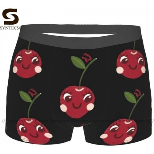 Cherry Underwear Breathable Hot Print Trunk Polyester Pouch Men Boxer Brief