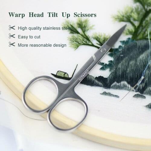 Top Quality Thread Scissors for Fabric Cutter Elbow Embroidery Scissors Cross Stitch Warp Head Tilt Up Sewing Scissors Tool