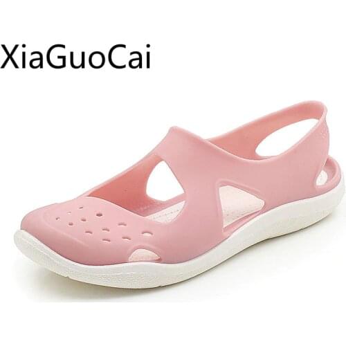 New Non-slip Soft Bottom Women Jelly Shoes Summer Ladies Flat Beach Sandals Plastic Women Summer Casual Sandals