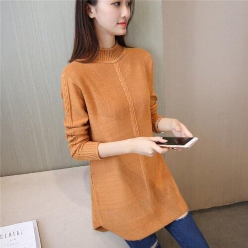 Plus Size 4XL Solid Warm Womens Pullover Autumn Winter Long Sweater Knitwear O Neck Thicken Female Casual Soft Knit Sweaters