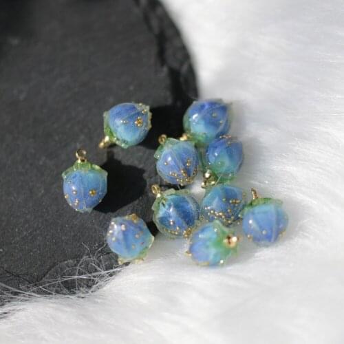 2PCS/set Jewelry Accessories Strawberry Shape Earrings Pendants Handmade DIY Charms Findings Components