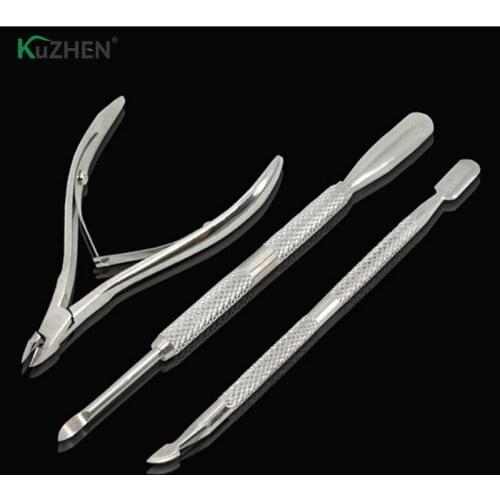 3Pcs Nail Cutter Clipper Nipper Home Use Pedicure Foot Care Tool Set Stainless Steel Nail Cuticle Scissor Spoon Pusher Remover