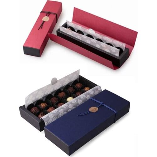 4/6/12 Packed Red Blue Chocolate Paper Box Valentines Day Christmas Birthday Party Chocolate Gifts Packaging Boxes ZA6099
