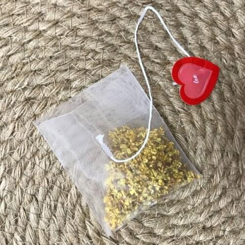 50Pcs/Lot New Nylon Tea Bags Filter Folded Empty Scented With Love Tag for Herb Loose Tea