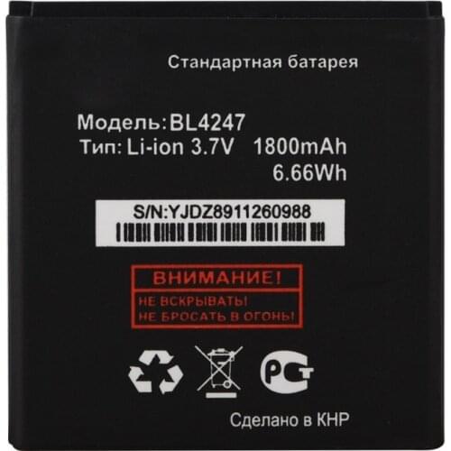 1800mAh High Quality BL4247 battery for fly iq442 Quad Miracle 1 BL 4247 mobile phone Battery