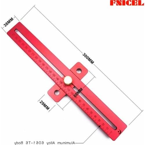 300mm Aluminum Wood Scale Measure Ruler For Woodworking Straight Line Drawing