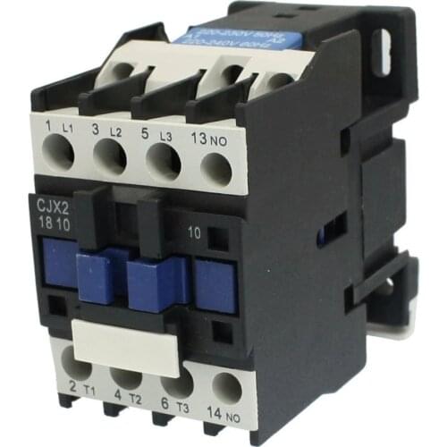 CJX2-1810 LC1 AC Contactor 18A 3 Phase NO Coil Voltage 380V 220V 110V 36V 24V 50/60Hz Din Rail Mounted 3P+1NO Normal Open