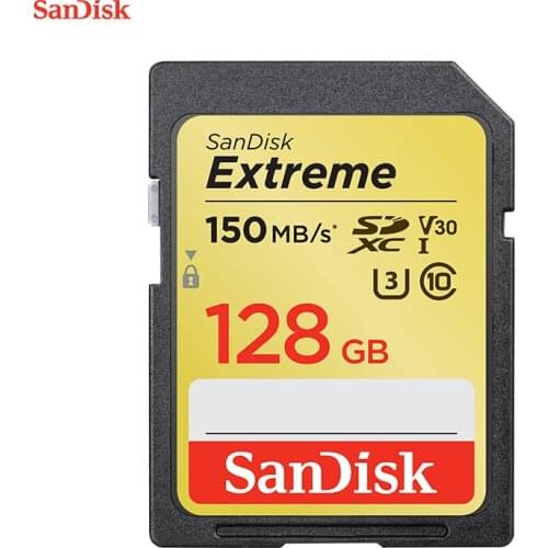 SanDisk Extreme 100% Original PLUS SD Card 150MB/s 64GB 128GB 32GB cate sd for Cameras SDHC SDXC U3 Memory Cards Class 10