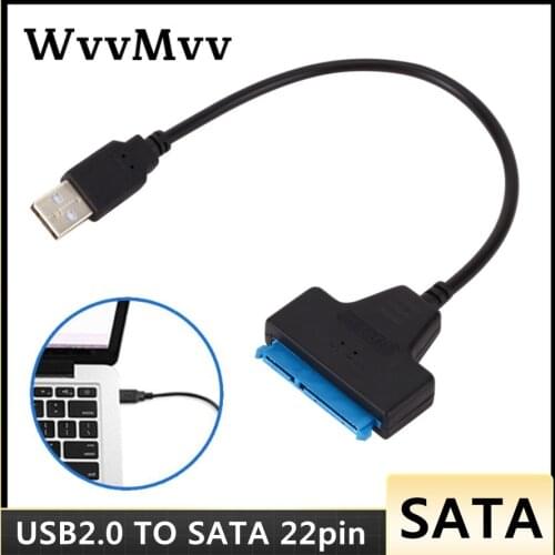 USB2.0 to SATA 22pin Cable Adapter Converter Lines HDD SSD Connect Cord Wire for 2.5in Hard Disk Drives for Solid Disk Drive