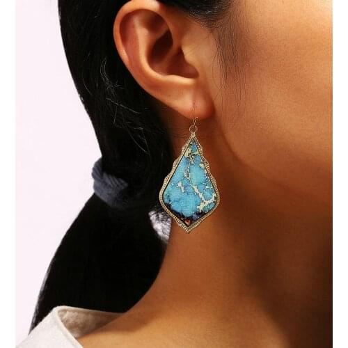 Classics Bohemia Ethnic Style Retro PU metal Conch Shape Flower Petal Grenadine Unique Earrings for women fashion Jewelry Gift