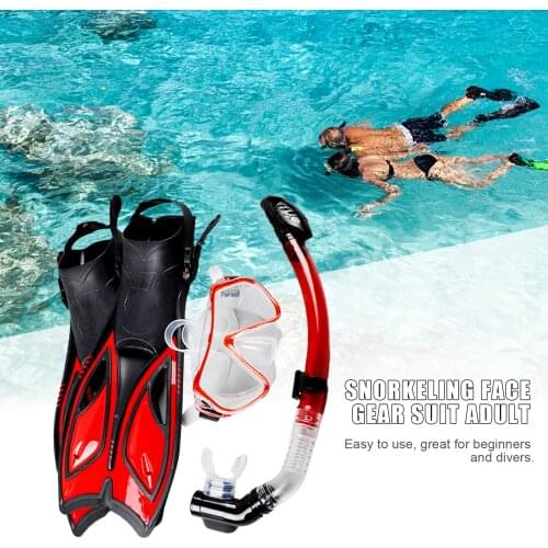 3pcs Adults Snorkel Diving Mask For Kids Swimming Training Full Face Snorkeling Face Gear Suit Adult Diving Goggles Flippers Set