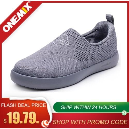 ONEMIX 2019 Women Sneakers Breathable Mesh Mens Street Footwear Lightweight Office Slip-On Sneaker For Outdoor Walking Shoes