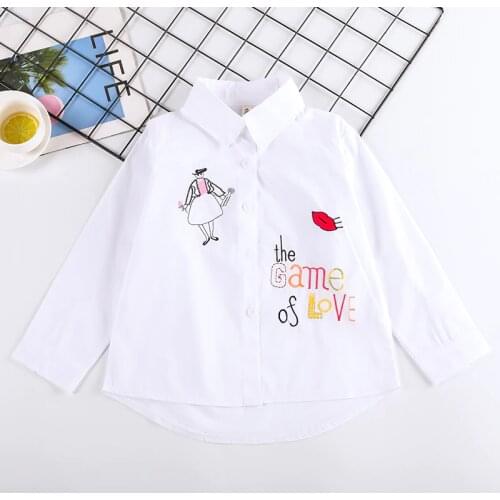 Cute Baby Girls Blouses Cotton Long Sleeve Cartoon Print Kids Shirts Casual Loose Baby Girls Tops Kids Clothes 6 8 10 12 Years