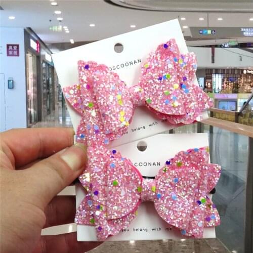 2PCS/LOT Lovely Three Layers Rose Ties Bows Elastic Bands For Baby Girls Hairpin Creativity Clip Scrunchy Kids Hair Accessories