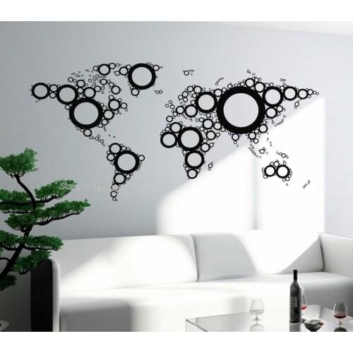 New Style Wall Mural World Map Atlas Travel Vacation Vinyl Removable Wall Sticker For Living Room Bedroom Large Hall Decor LA544