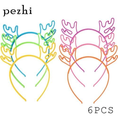 6PCS Deer Headband boy girls Hair Hoop Supplies for Party AccessoriesHeadwear(Multi color)