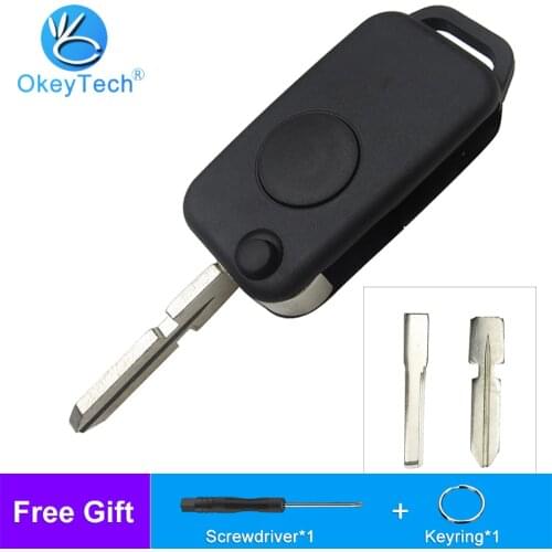 OkeyTech For Mercedes For Benz W168 W124 W202 W210 W211 W203 1984-2004 Flip Folding Replacement Remote Car Key Shell Uncut Blade