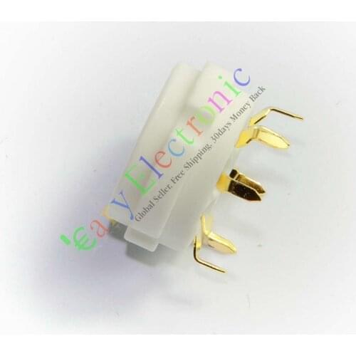 Wholesale and retail 8pcs 8PIN PCB MOUNT Gold CERAMICS VACCUM TUBE SOCKET 6L6 EL34 KT88 6550 6SN7 DIY free shipping
