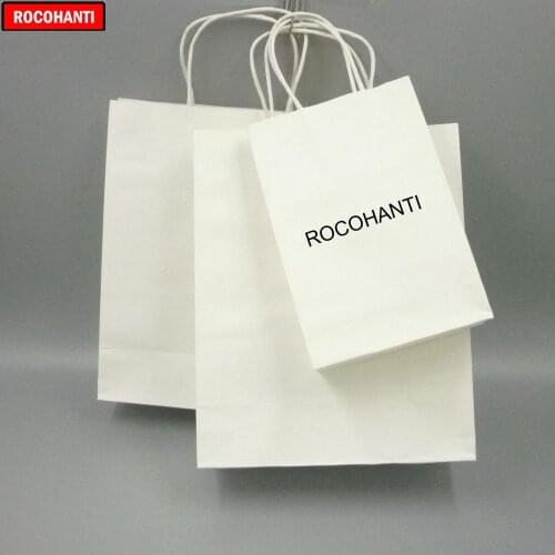 100X Custom LOGO Printed Recycled White Kraft Paper Bag With Twisted Handle Cheap Price Reusable Shopping Gift Packaging Bags