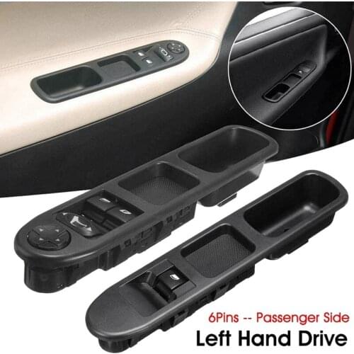 New2Pcs Driver Side + Passenger Side Electric Power Window Control Switch for Peugeot 207 2007-2015 6554QC 6490HQ 6554HJ