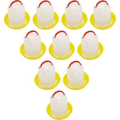 10 sets Chicken drinking fountain 1kg Animal feeder Bird drinking Poultry feeder Chicken equipment wholesale Free shipping