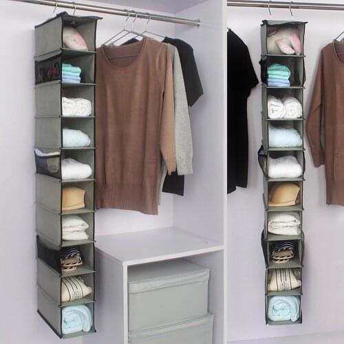 Wardrobe Hanging Durable Clothes Storage Pocket Fabric Bag Shoe Hanger Holder Organizer Cabinet Clothes Hanging Closet Organizer