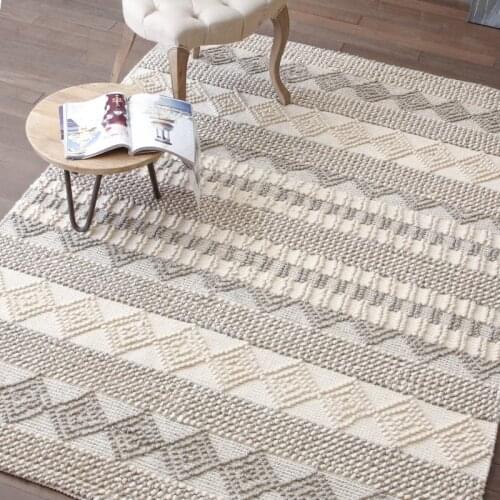 Simple Modern Hand-made Wool Carpet Living Room Sofa Tea Table Bed Mat Non-Slip Bedroom Rug Home Decorator Floor Carpet