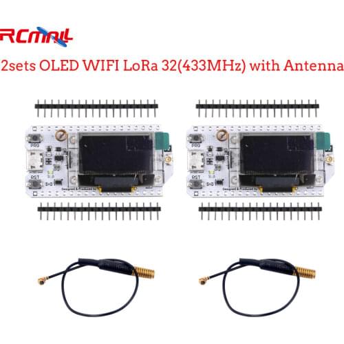 2sets RCmall 0.96 OLED Display ESP32 WIFI Bluetooth Lora Development Board Transceiver SX1278 433MHZ IOT FZ2631D*2+FZ2835*2