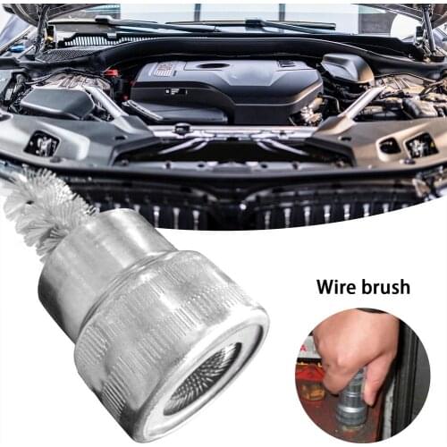 Car Washing Cleaning Battery Brush Wire Post Cable Terminal Dirt Cleaner Car Battery Clip Cleaning Tool Wire Brush